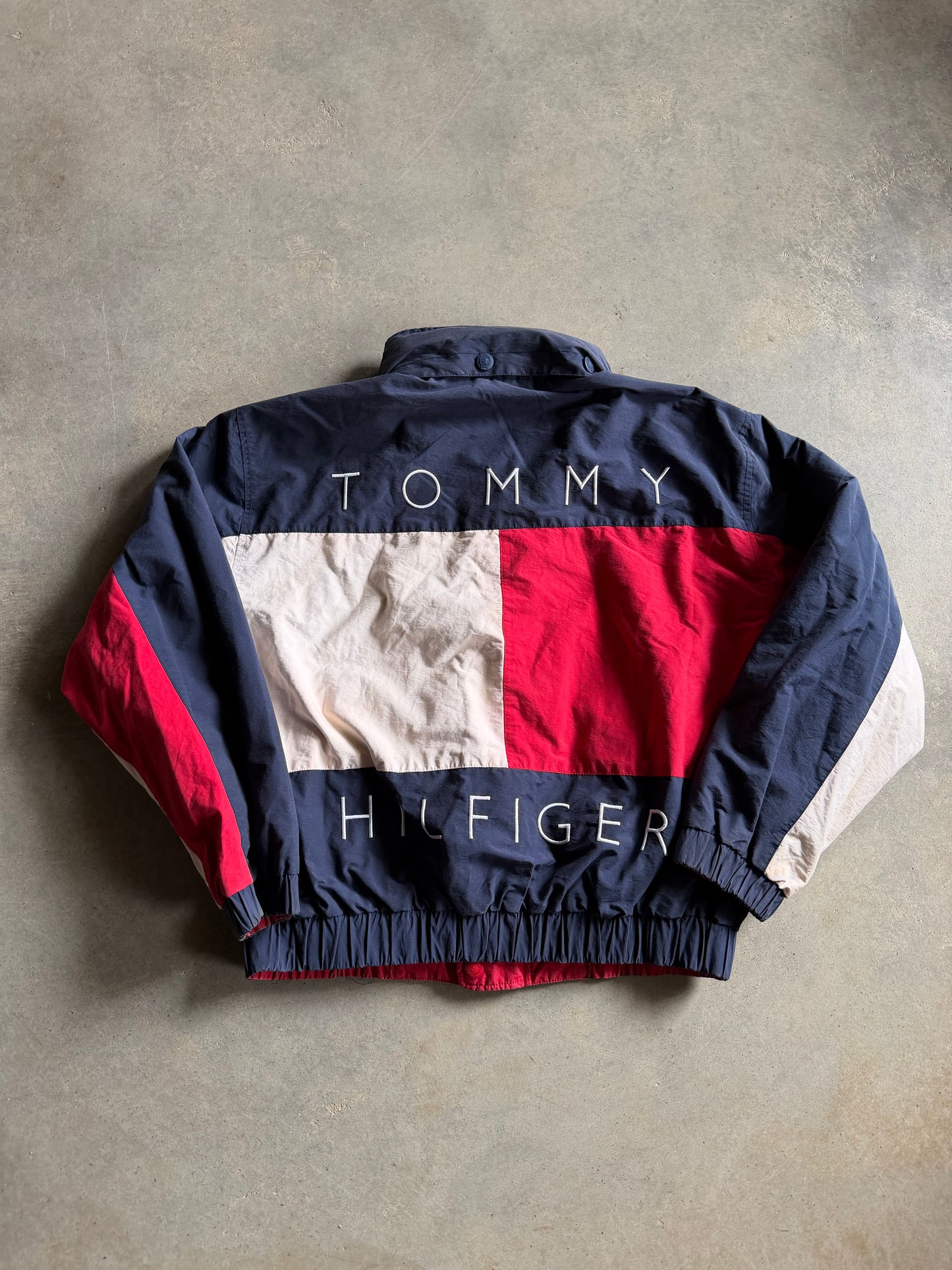 VTG Tommy Hilfiger Big Flag Logo Jacket Sz L