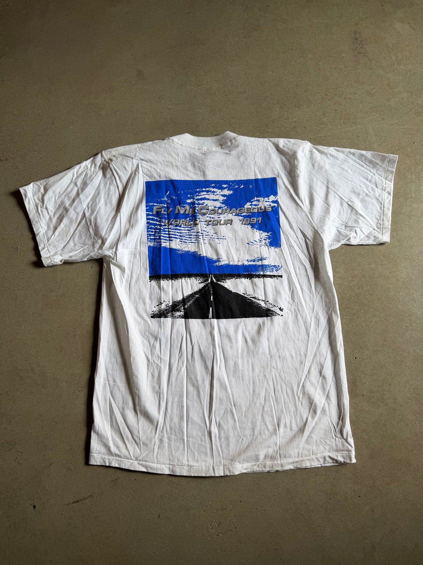 VTG Drivin N Cryin Fly Me Courageous World Tour 1991 Steering Wheel Concert Tee Sz XL