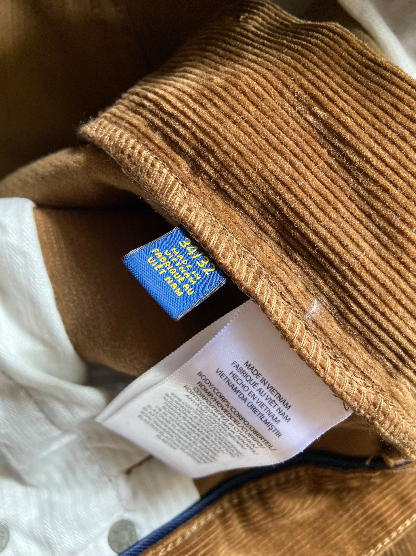 Polo Ralph Lauren Brown Corduroy Pants Sz 34x32