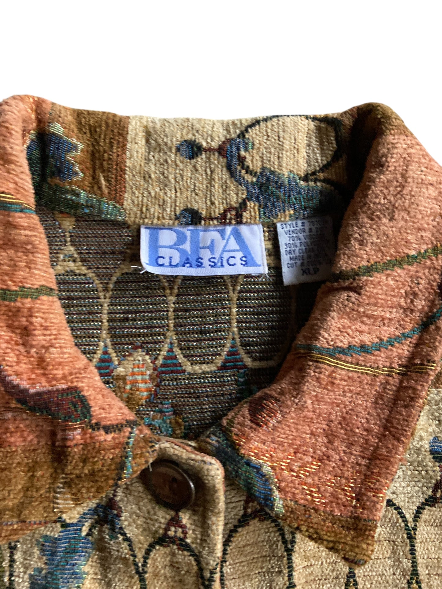 VTG BFA Classics Tapestry Jacket Sz Women's L/XL