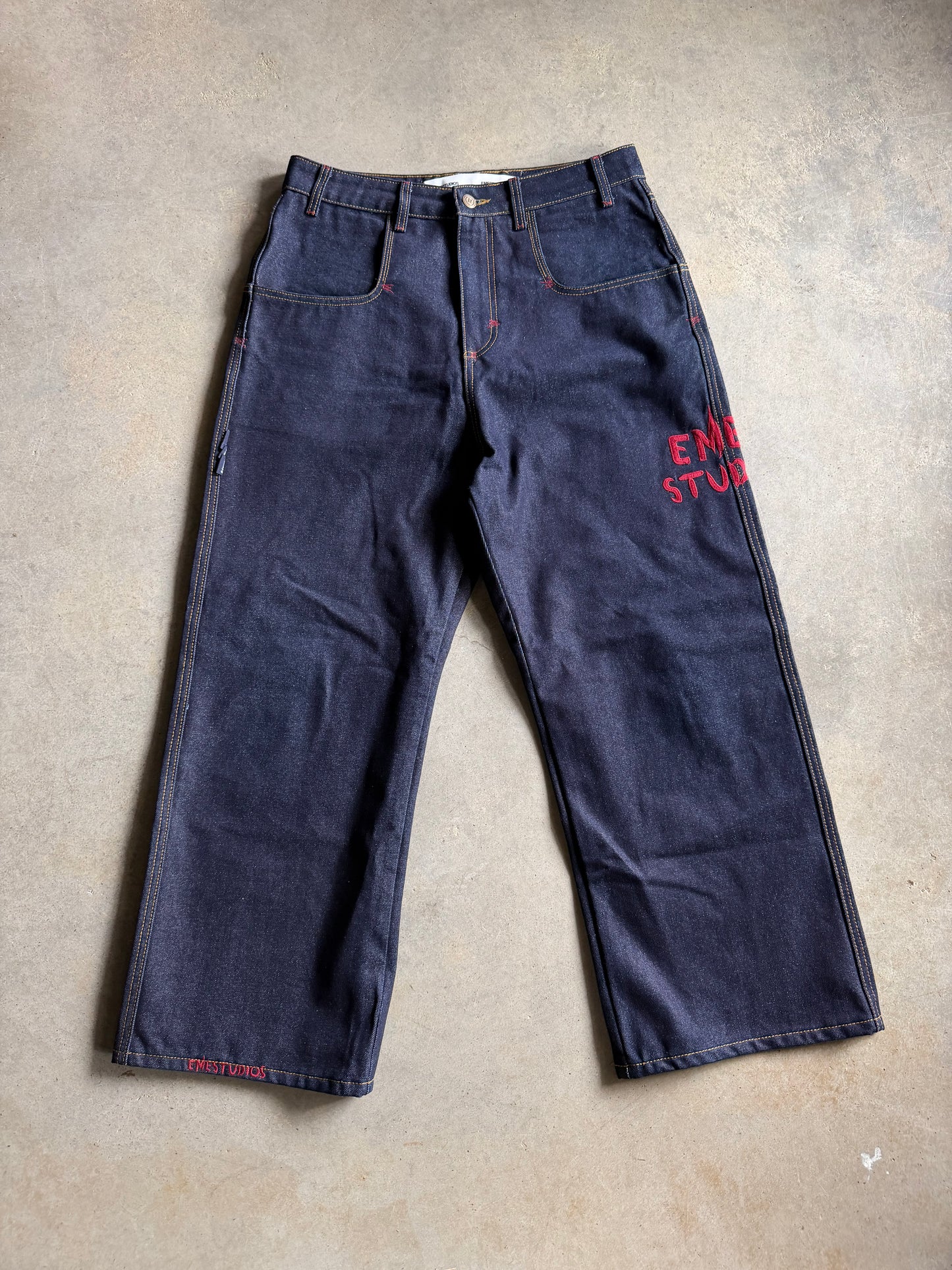 Eme Studios Frisona Raw Denim Baggy Jeans Sz 34x28