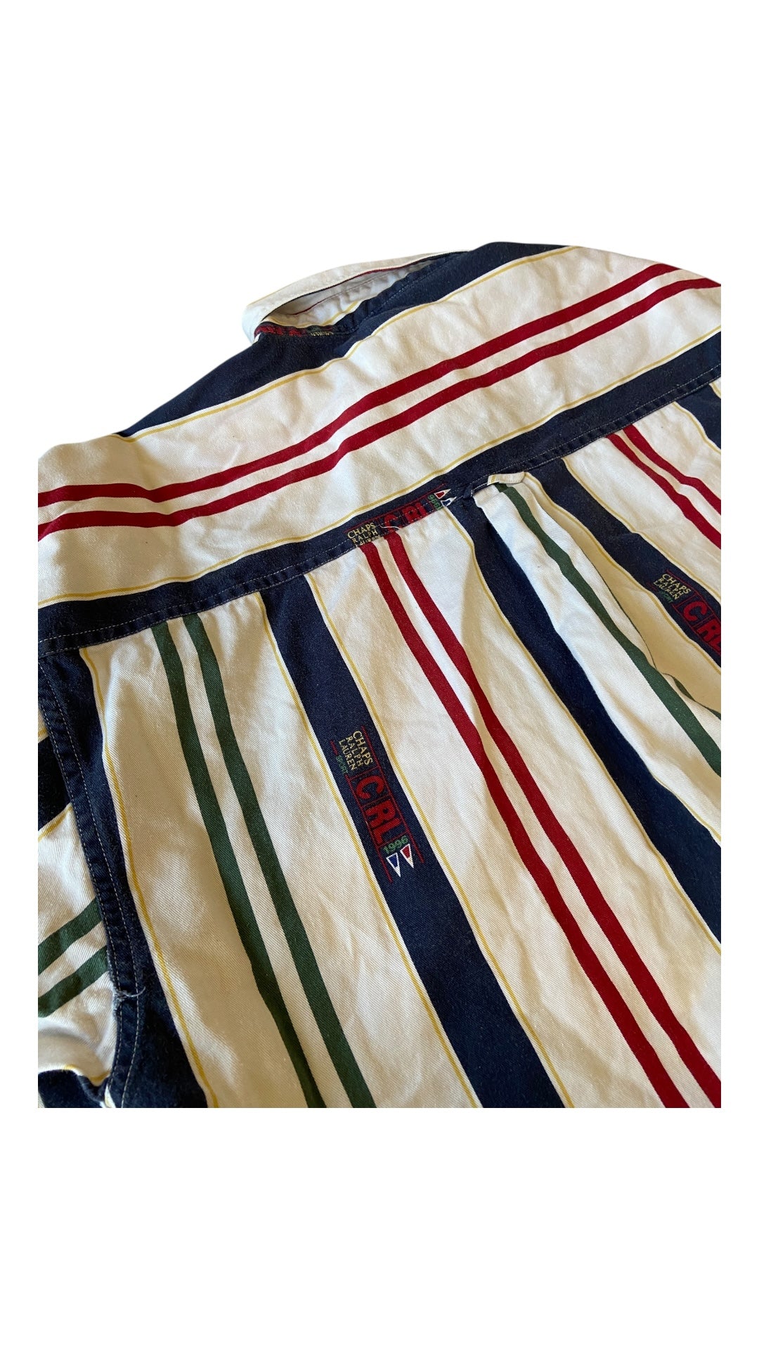 VTG Chaps Ralph Lauren Sport Striped Button Down Sz XL