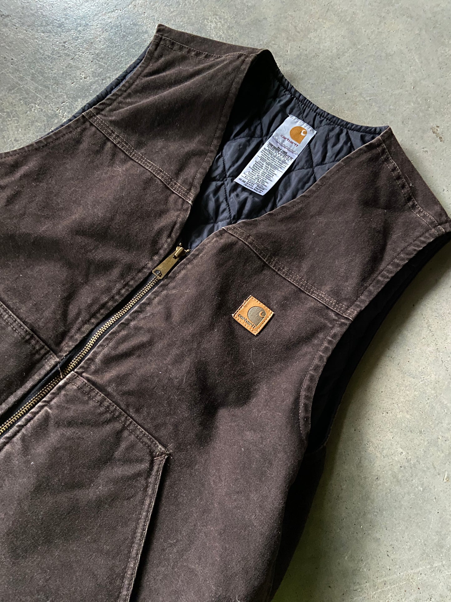 Carhartt Brown V23 DK8 Work Vest Sz Large