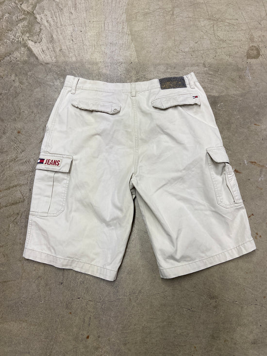 Y2K Tommy Hilfiger Khaki Cargo Baggy Jorts Sz 36