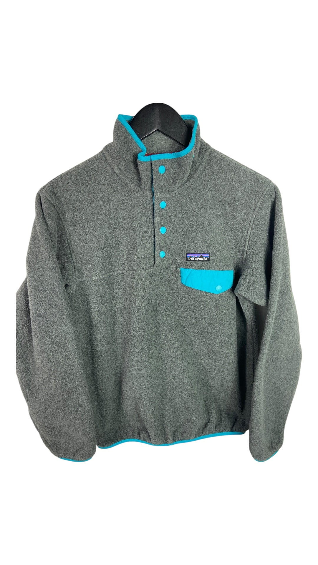 VTG Patagonia Quarter Button Teal/Grey Sz S