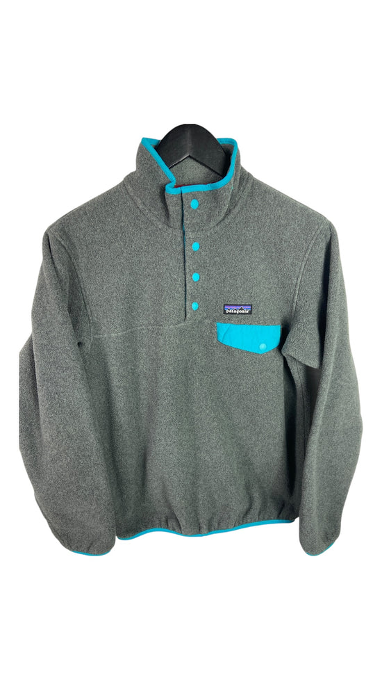 VTG Patagonia Quarter Button Teal/Grey Sz S