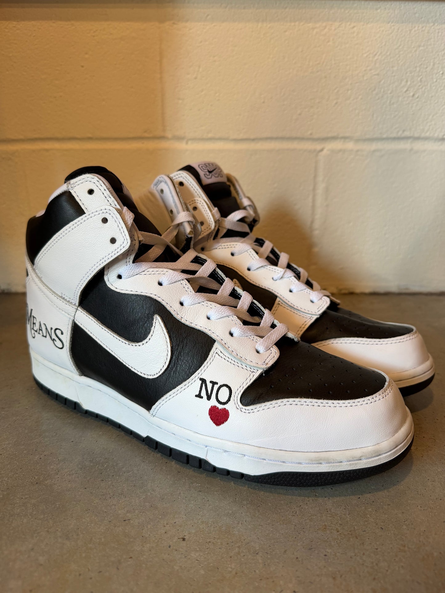 Preowned Nike SB Dunk High Supreme By Any Means Black Sz 13M/14.5W