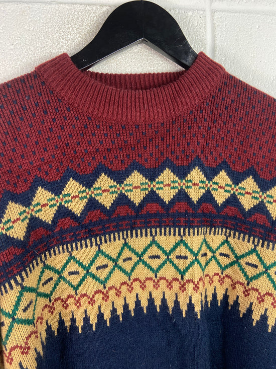 VTG JCPenny Wool Multicolor Sweater Sz M