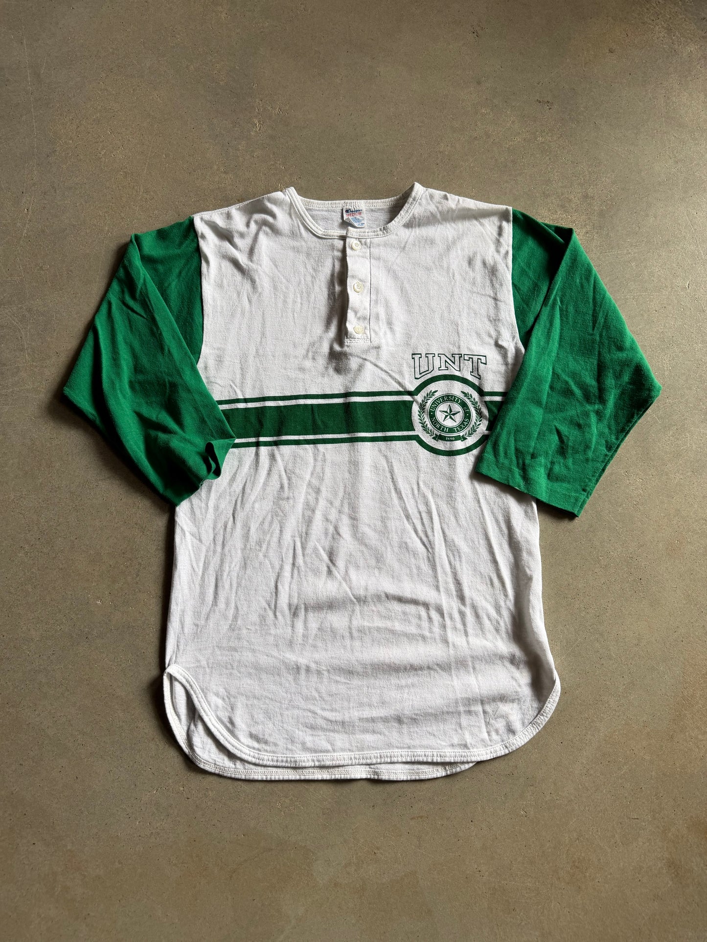 VTG Champion UNT University North Texas 3/4 LS Tee Sz S