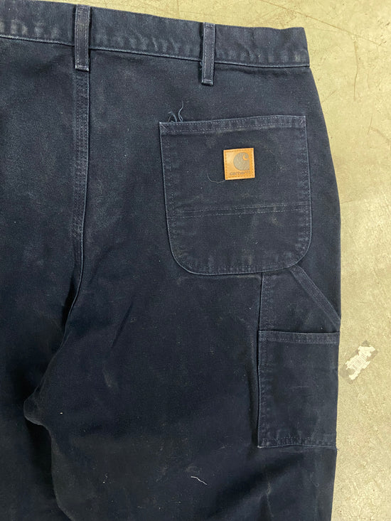 Y2K Carhartt Navy Cropped Work Pants Sz 38x32