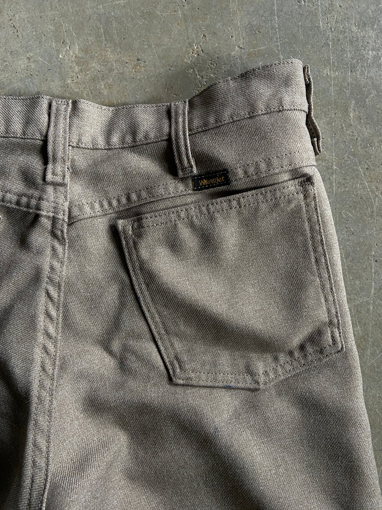 VTG Wrangler Grey/Brown Polyester Pants Sz 32x32