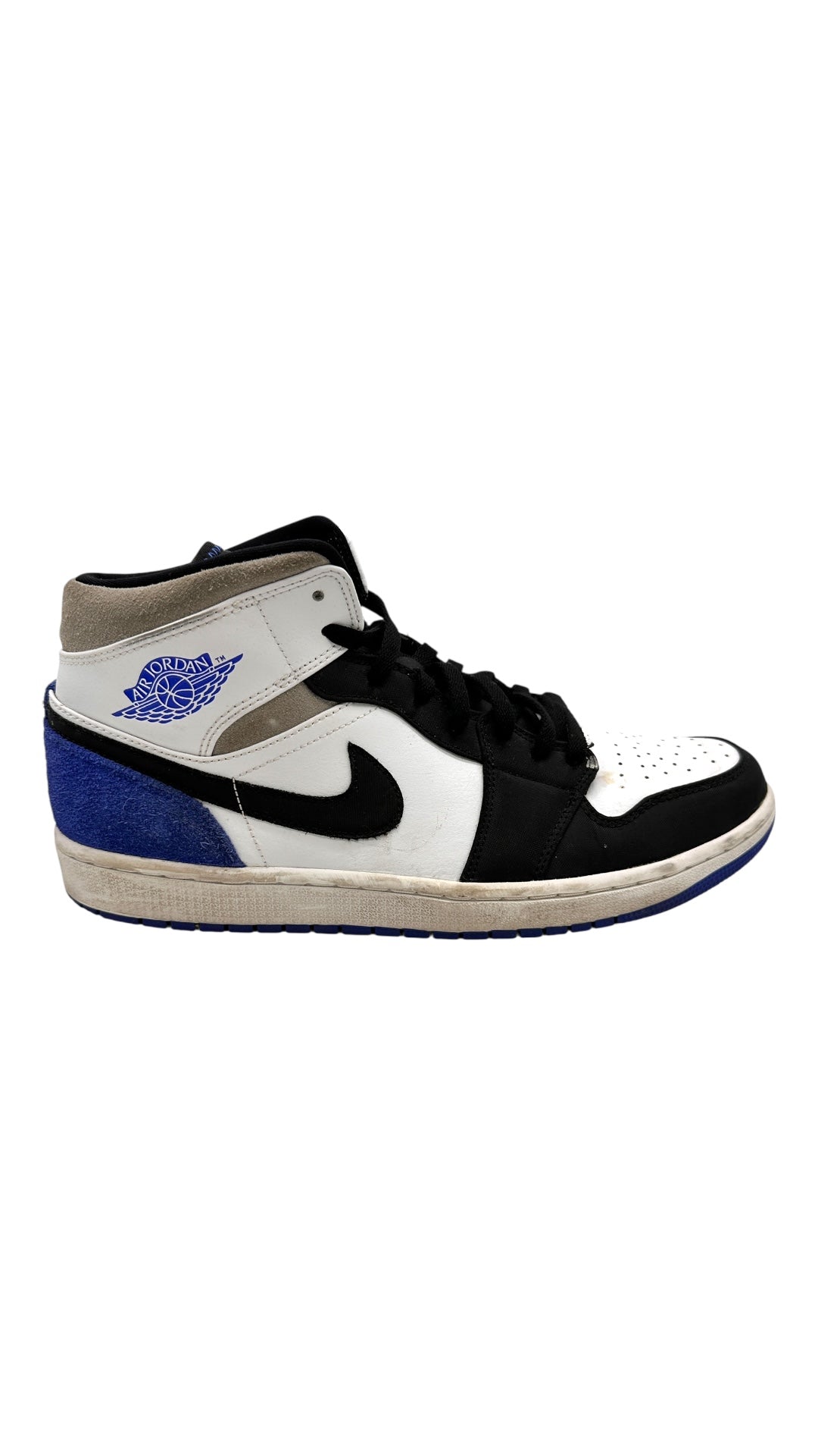 Preowned Jordan 1 Mid SE Royal Black Toe Sz 11M/12.5W 852542-102