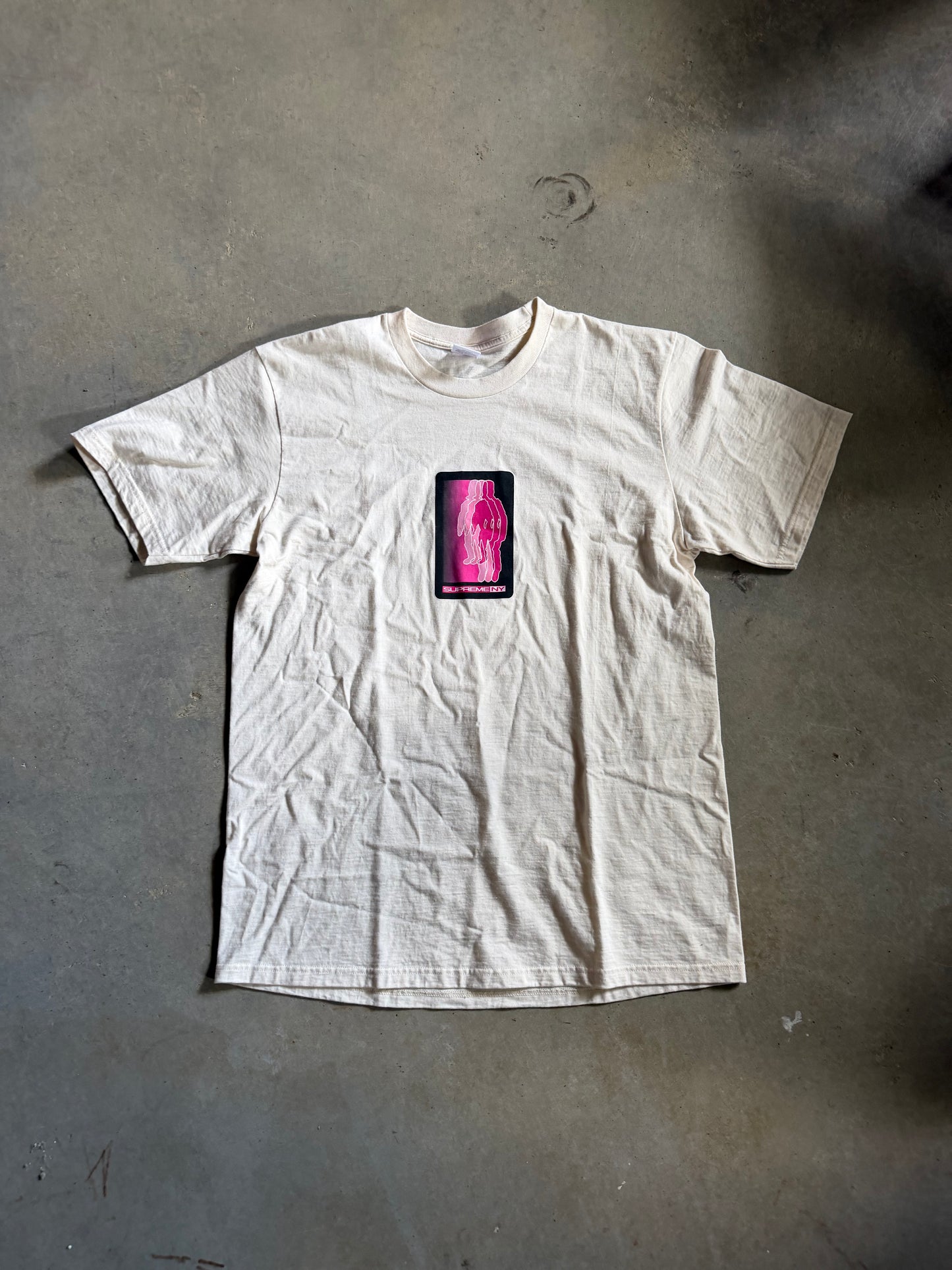 Supreme NY Blur Cream Tee Sz L