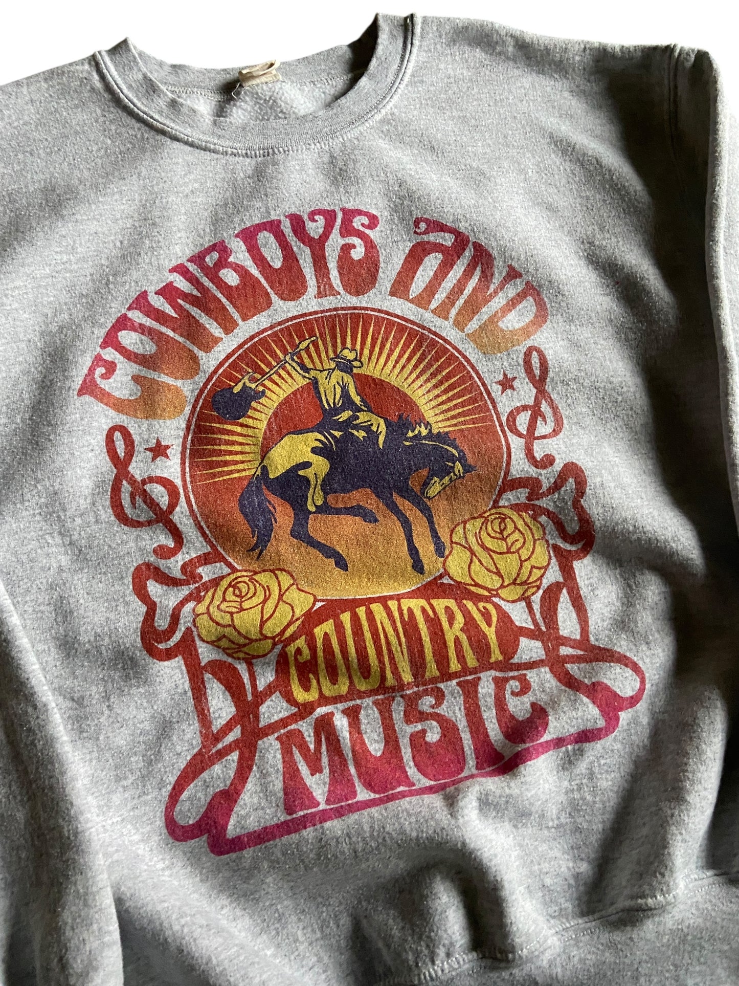 VTG Cowboys & Country Music Sweatshirt Sz M/L