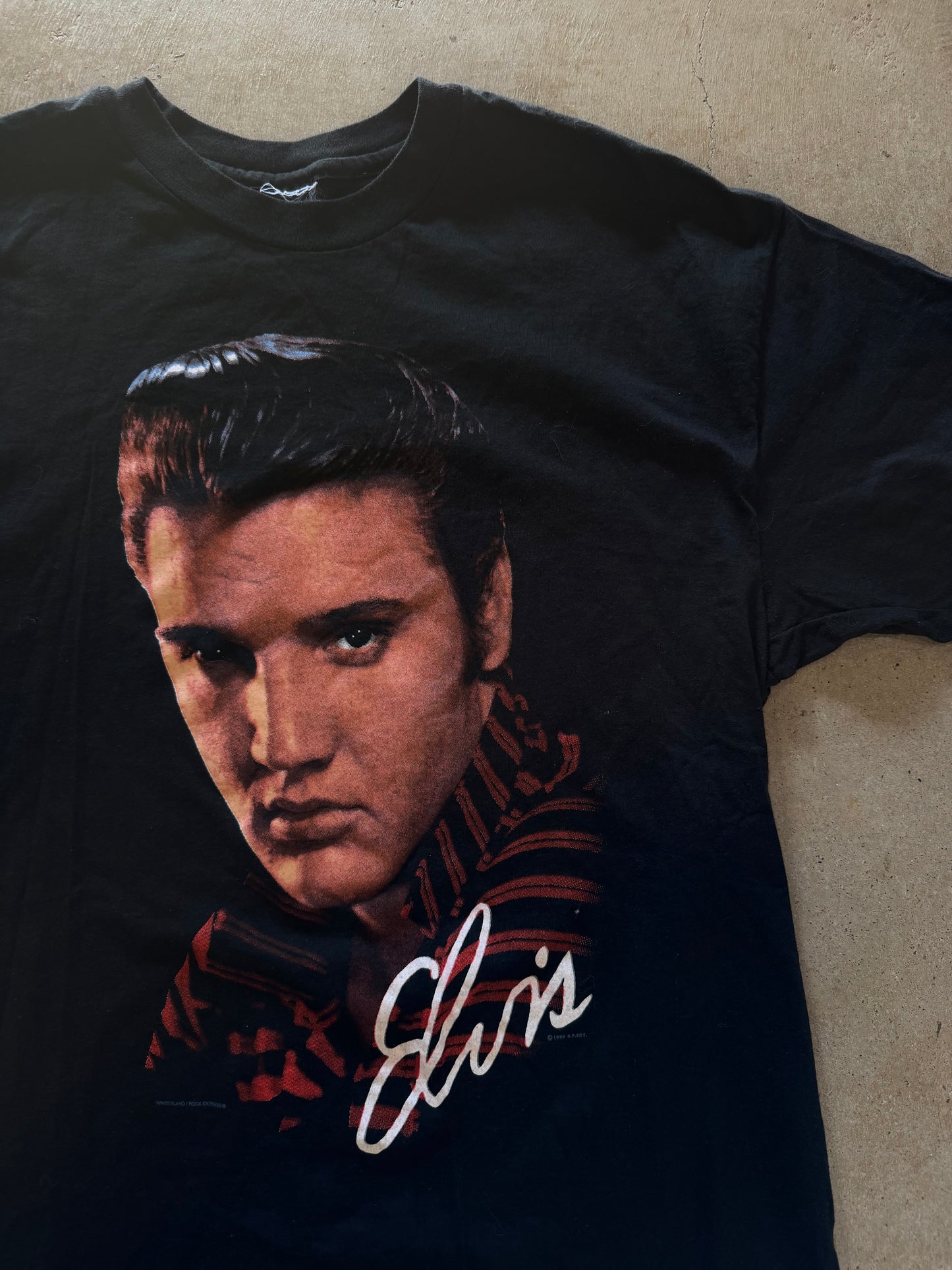 VTG Elvis Portrait Red/Black Tee Sz XL