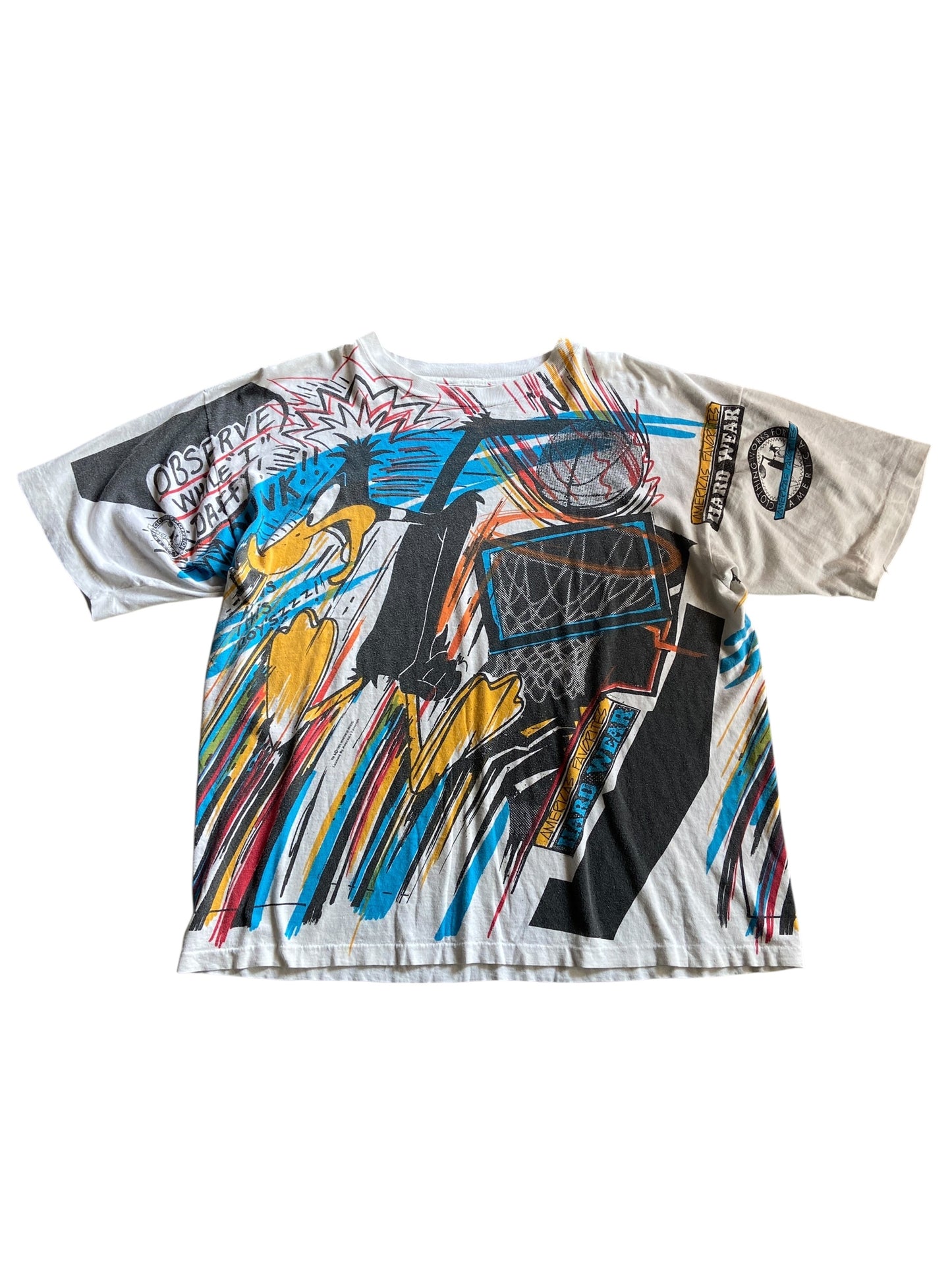 VTG Daffy Duck All Over Print Tee Sz XL