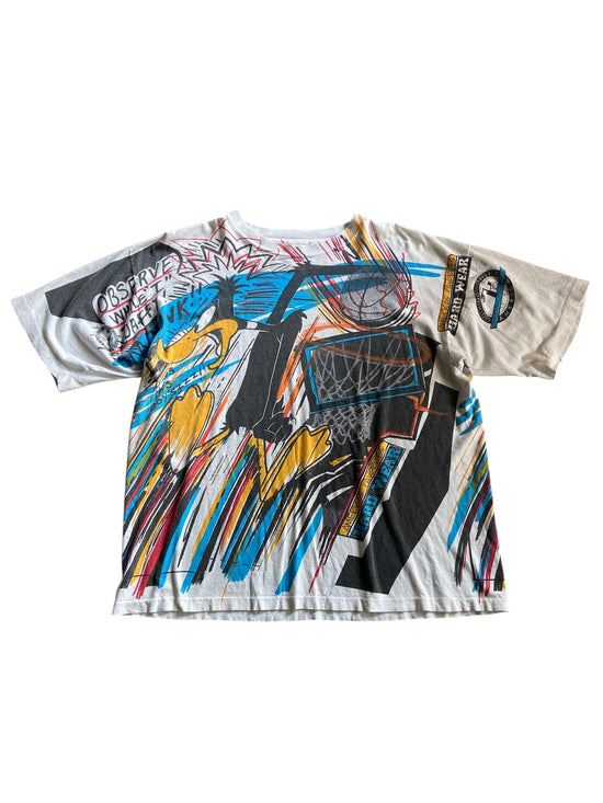 VTG Daffy Duck All Over Print Tee Sz XL