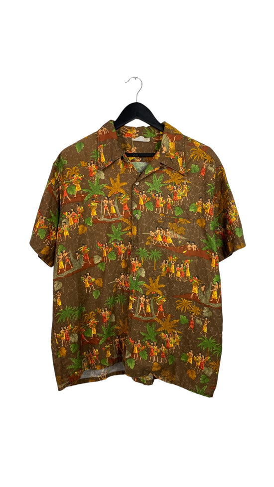 Vintage Barefoot Paradise Hawaiian Shirt