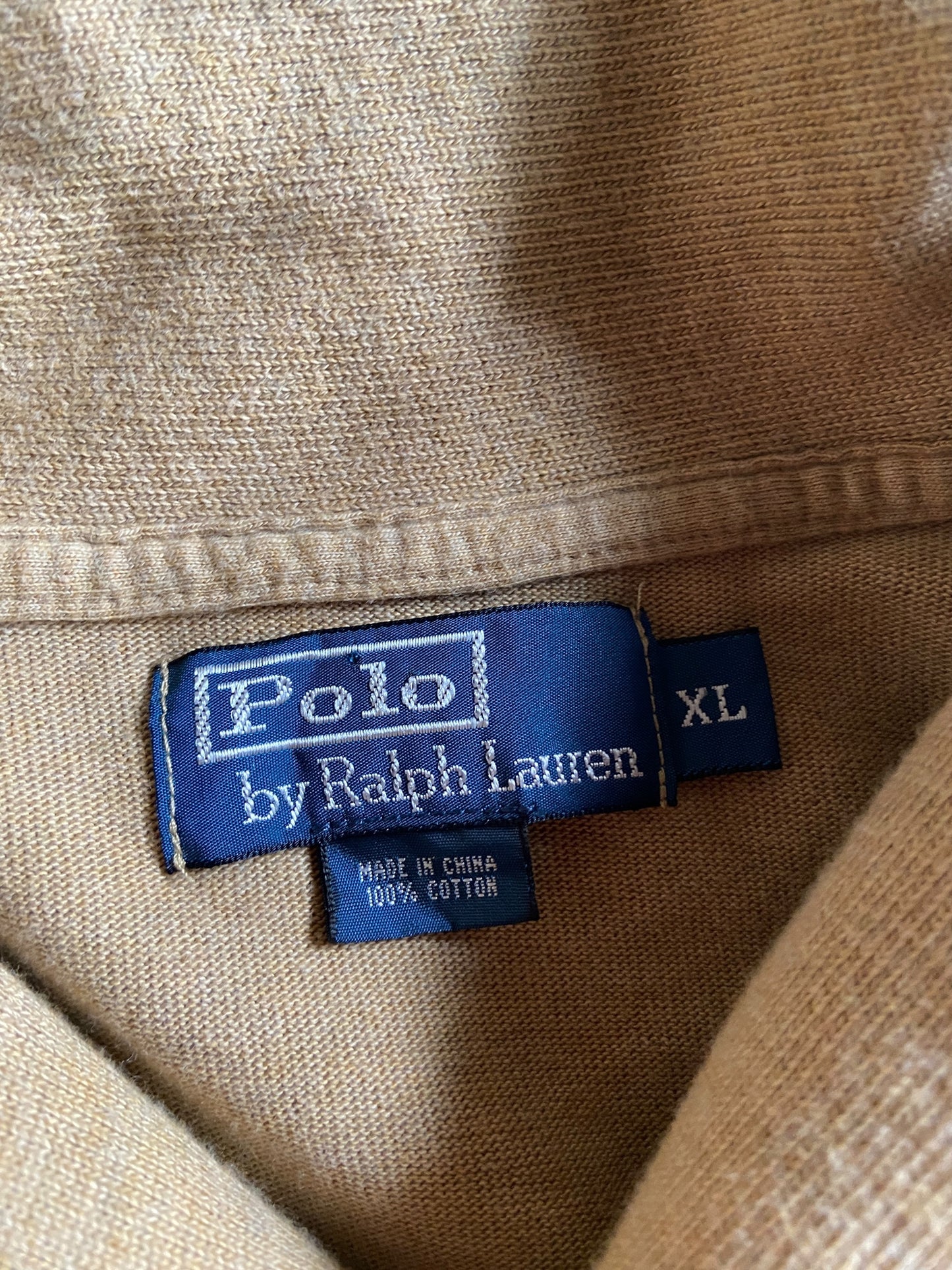 VTG Polo Ralph Lauren Oatmeal Shawl Collar Sweater Sz XL