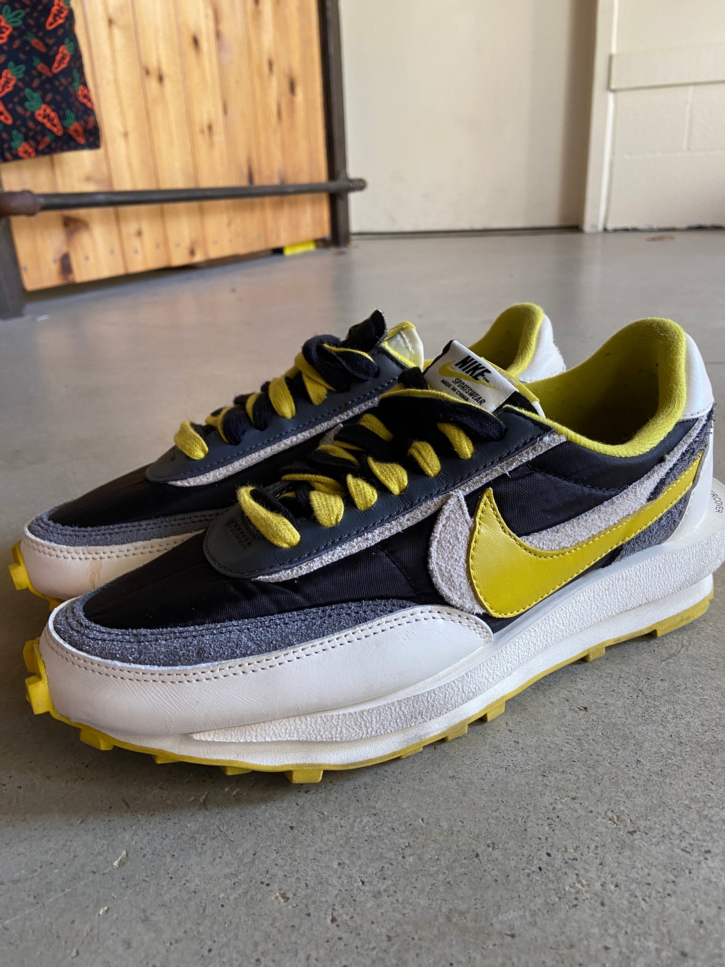 Preowned sacai x Undercover x Nike LDWaffle 'Bright Citron' Sz 7.5W/9M