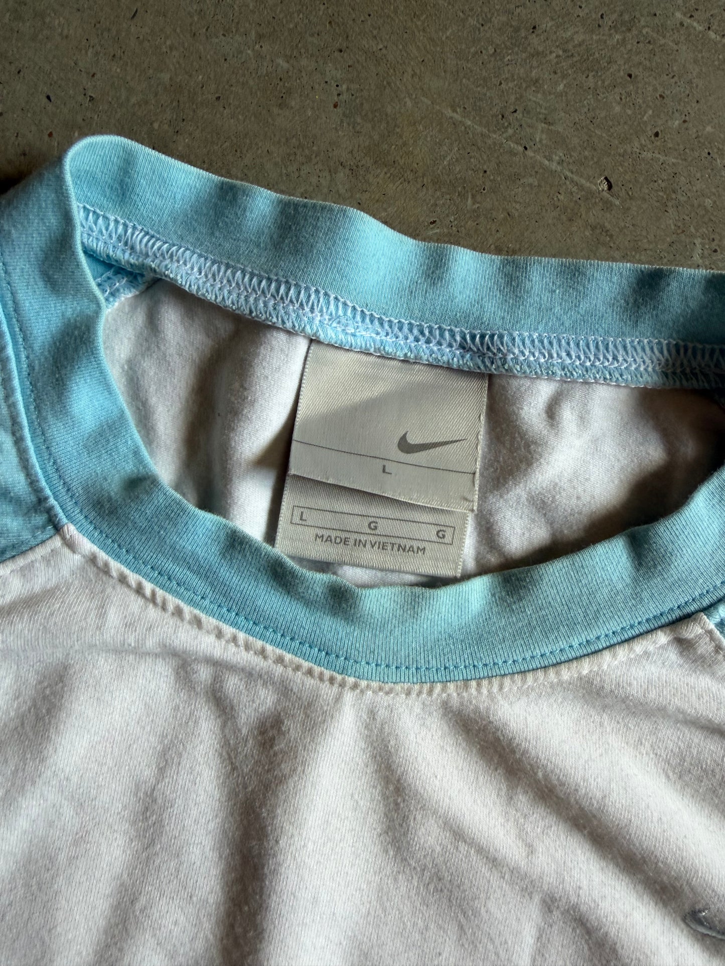VTG Nike Baby Blue 3/4 Sleeve Tee Sz S