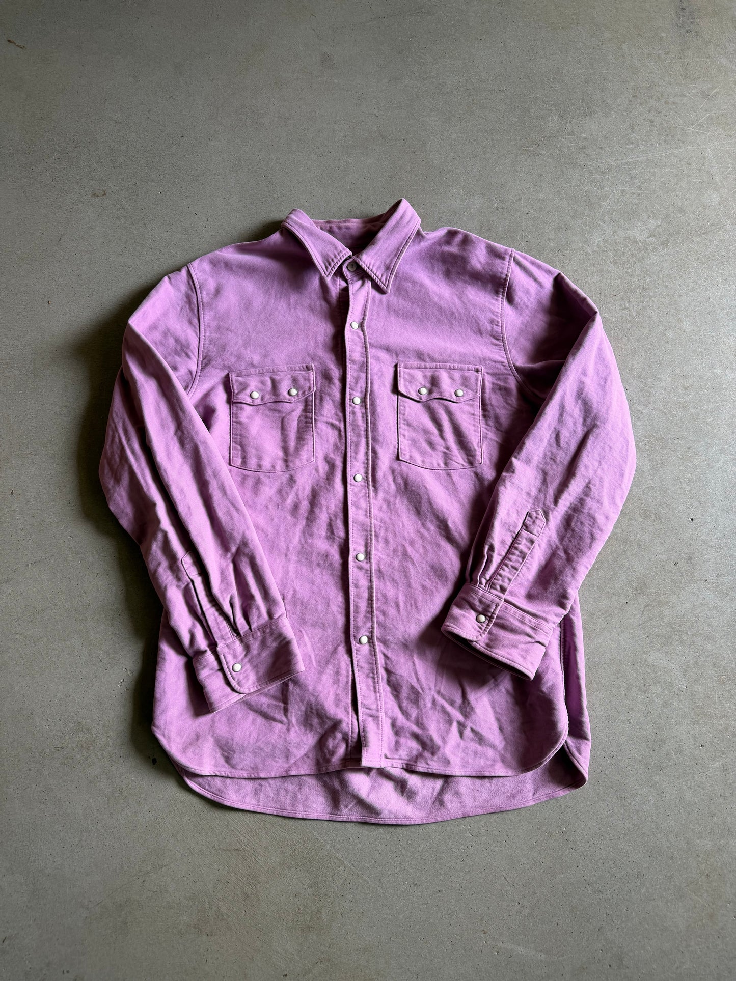 Wythe Valley Ranch Moleskin Pearlsnap Pink Button Up Sz XL