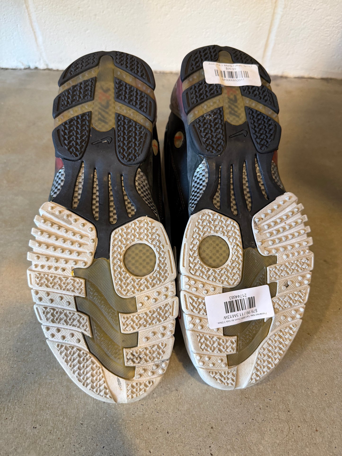 Preowned Nike Turf 2005 Zoom Air Vick 3 Shoes 311845-011 Sz 11.5M/13W