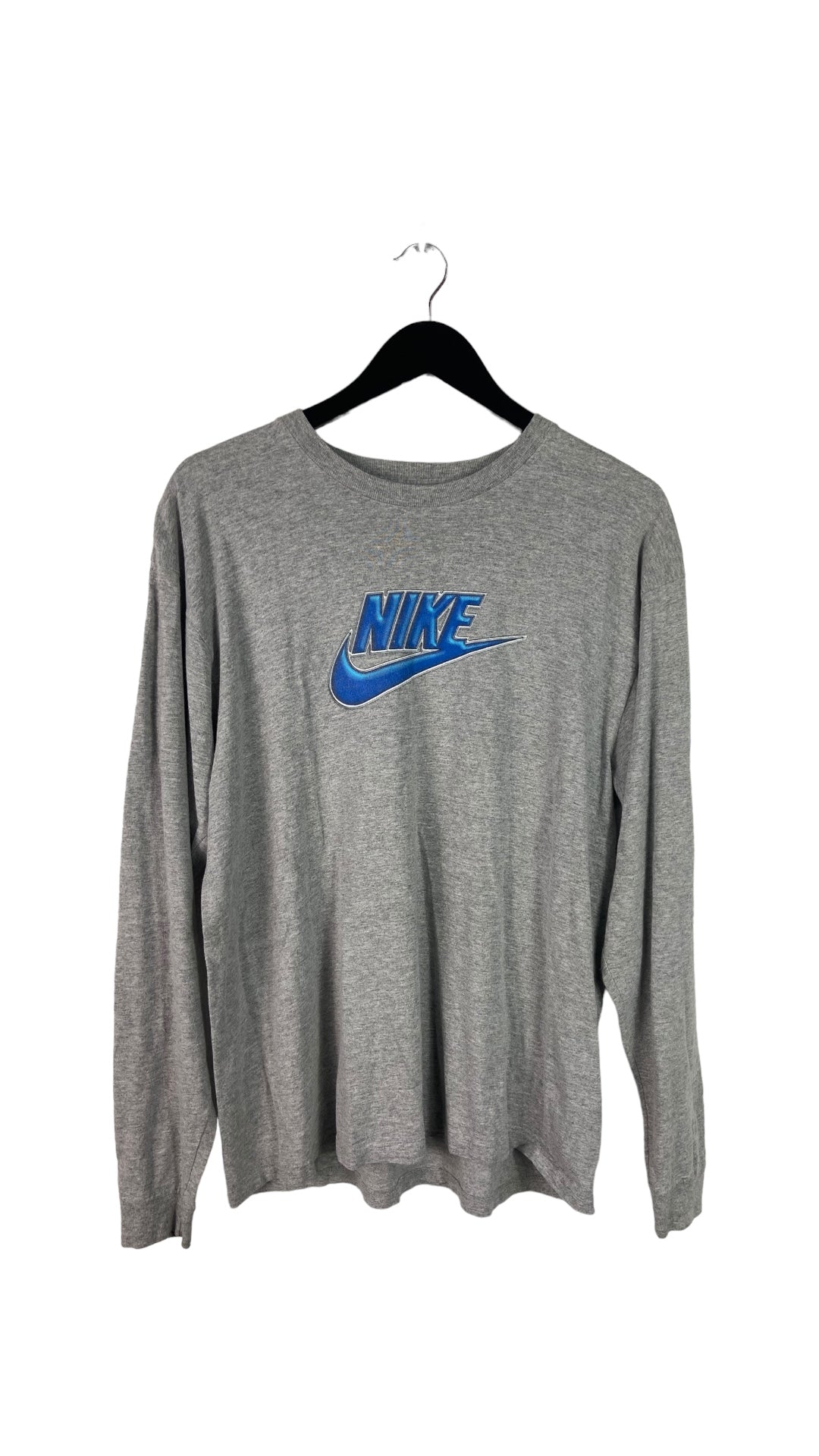 VTG Blue Nike Logo Metallic Tee Sz L