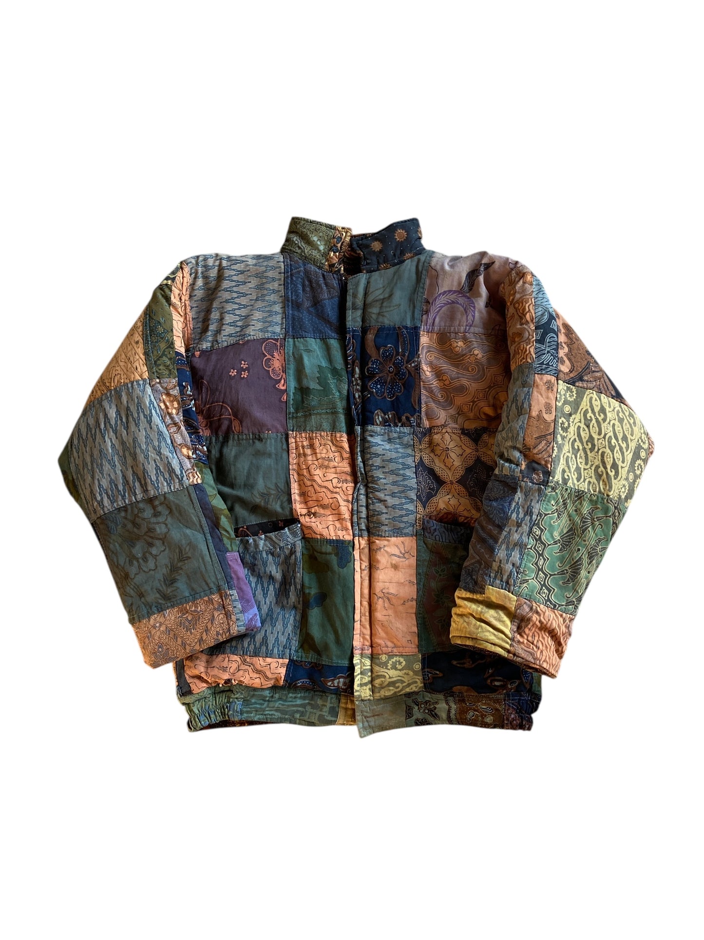 VTG Go Fish Reversible Patchwork Jacket Sz S