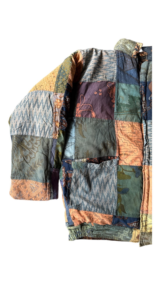 VTG Go Fish Reversible Patchwork Jacket Sz S