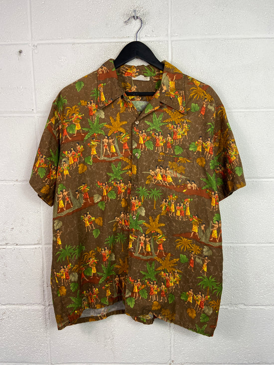 Vintage Barefoot Paradise Hawaiian Shirt