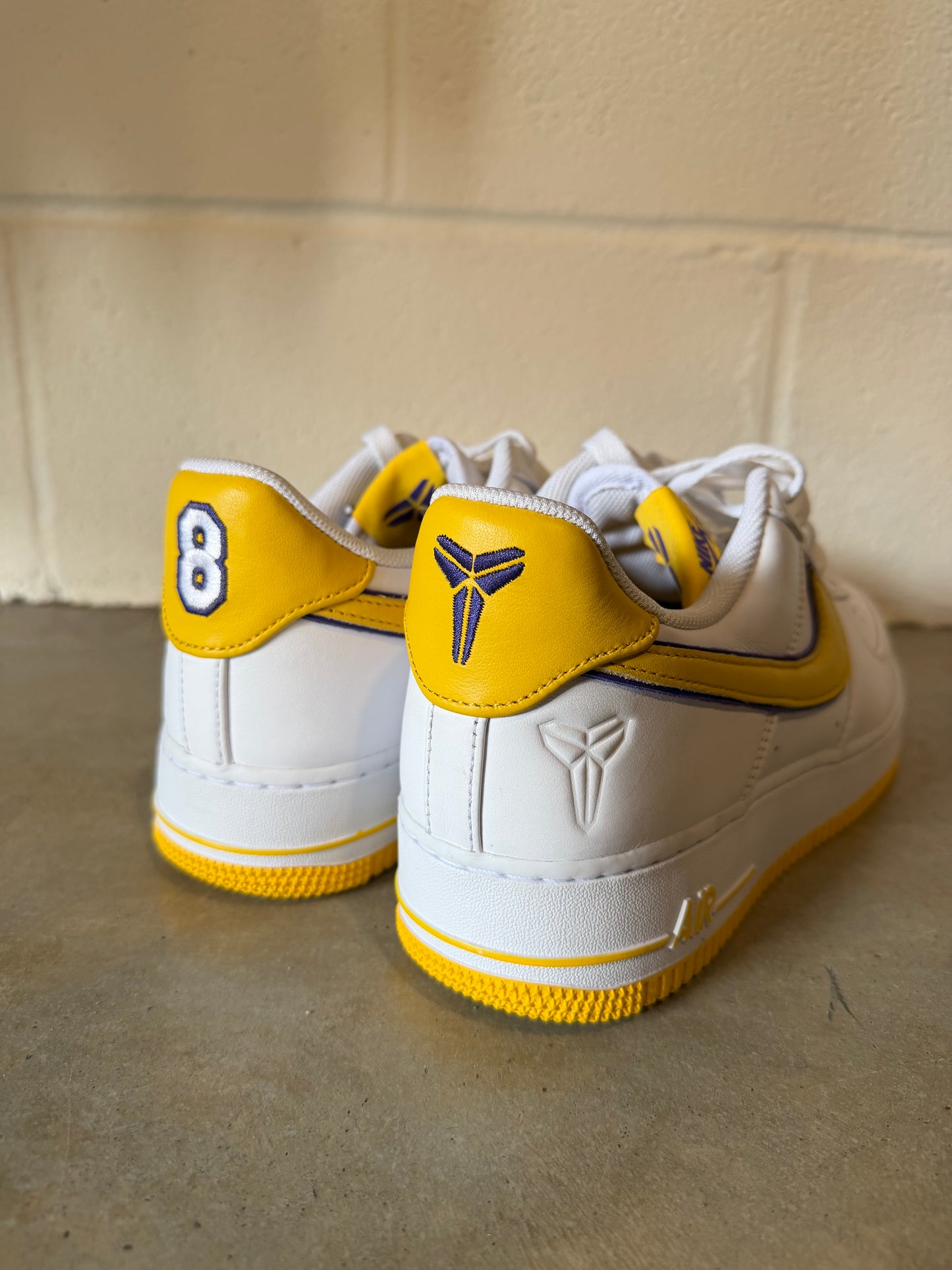 Preowned Nike Air Force 1 Kobe Bryant Lakers Home Size 10.5M/12W