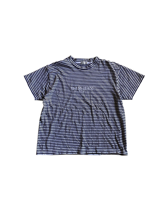 VTG Guess Jeans Blue Stripe Tee Sz XL/2XL
