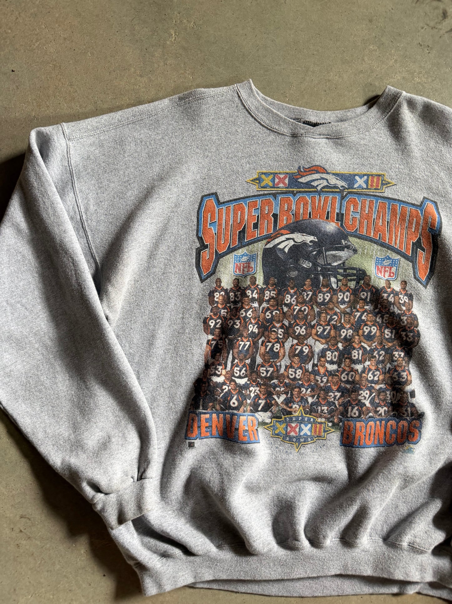 VTG Starter 98 Denver Broncos Super Bowl XXXII 32 Championship Sweater Sz XXL