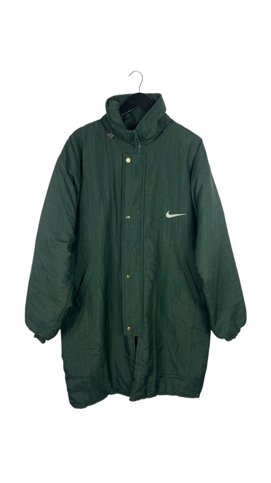 VTG Nike Green Quilted Nylon Trench Sz XXL