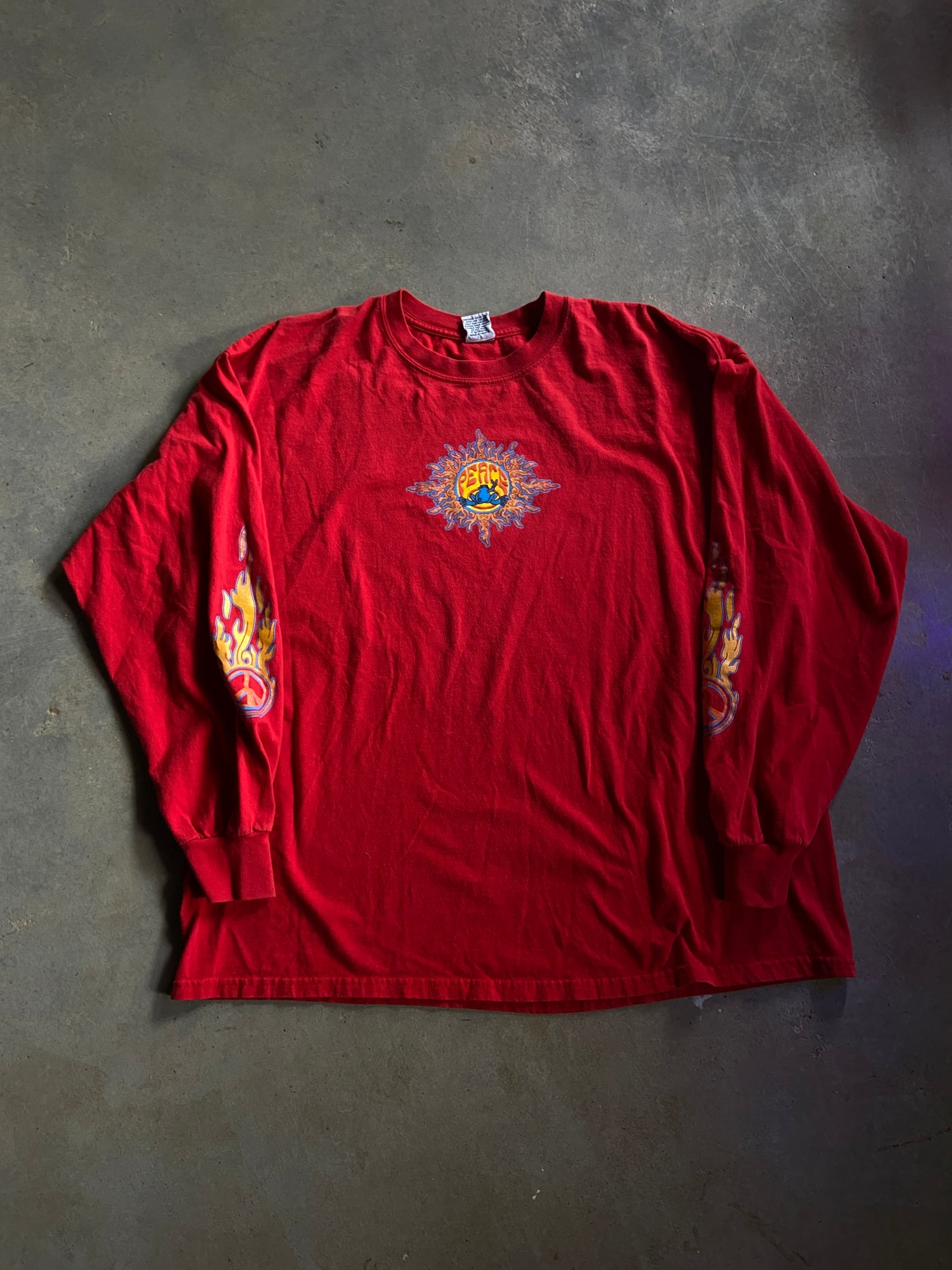 Y2K Peace Frogs LS Tee Sz 2XL