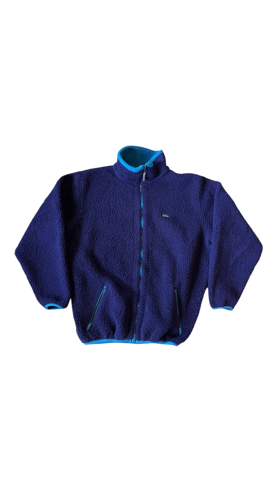 VTG LL Bean Purple Deep Pile Fleece Jacket Sz M