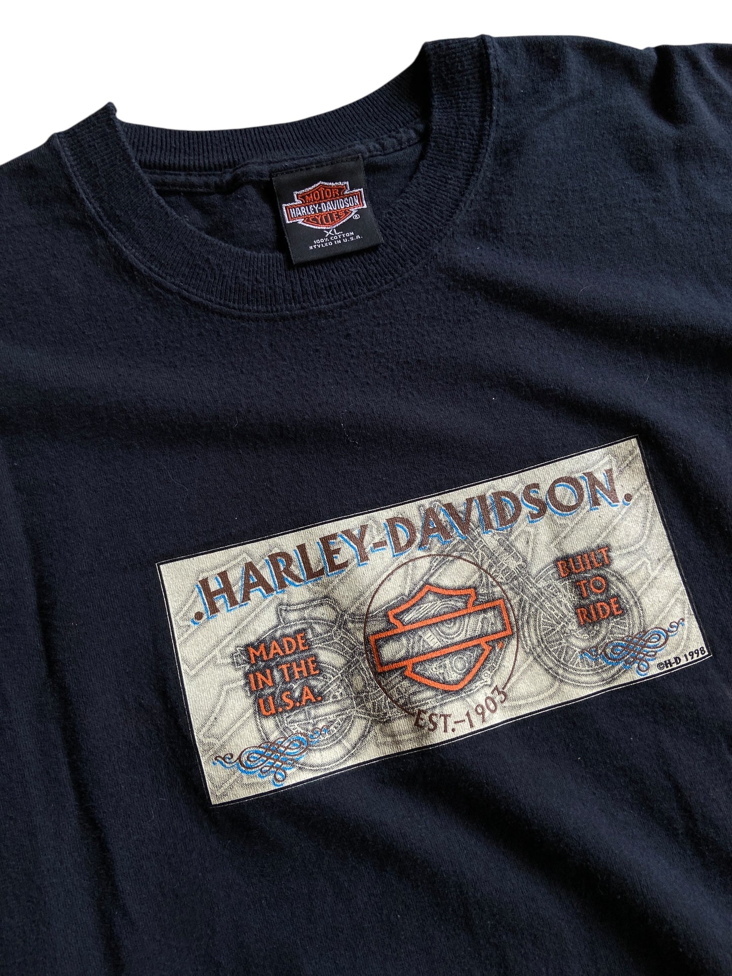 VTG Harley Davidson Small Graphic Dubai Tee Sz XL