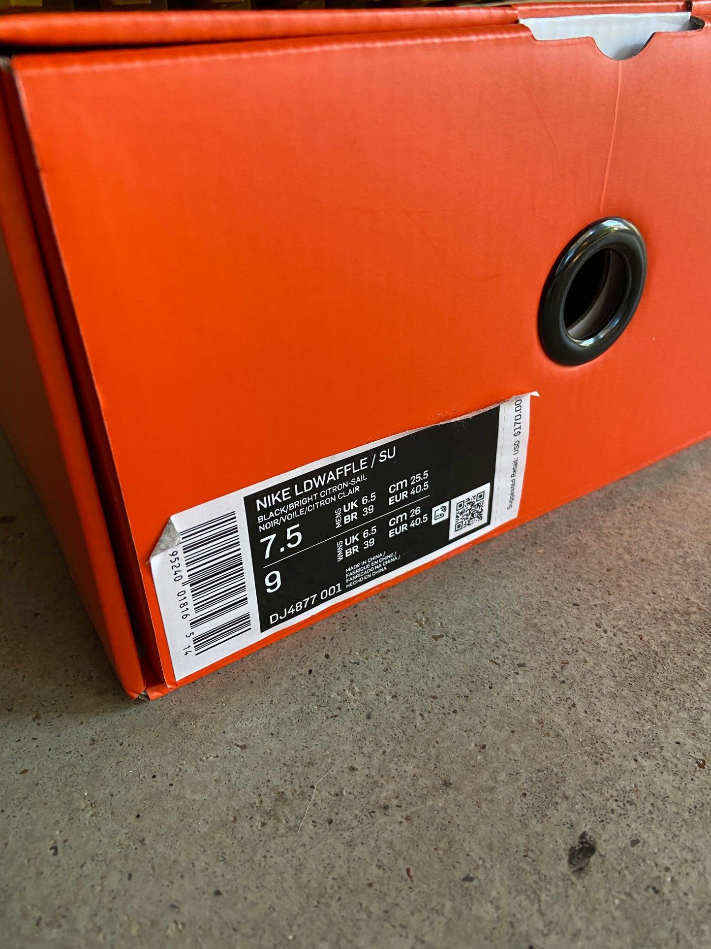 Preowned sacai x Undercover x Nike LDWaffle 'Bright Citron' Sz 7.5W/9M