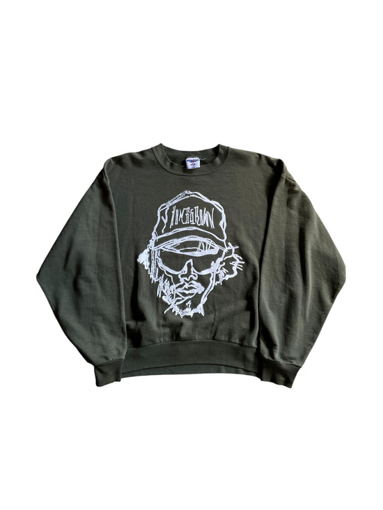 Homegrown Hand Printed Character Crewneck Sweater Sz M