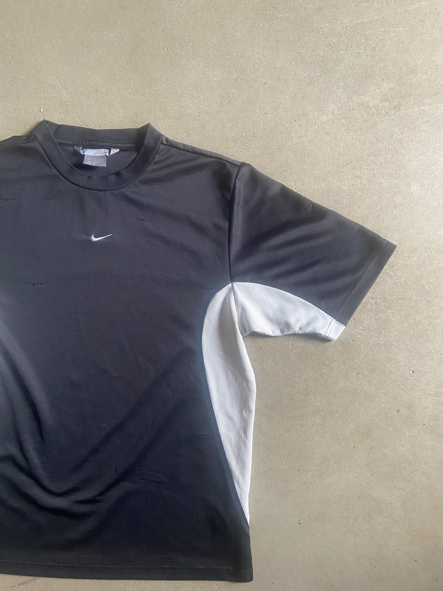 Y2K Nike Gray Tag Black Jersey Top Sz M