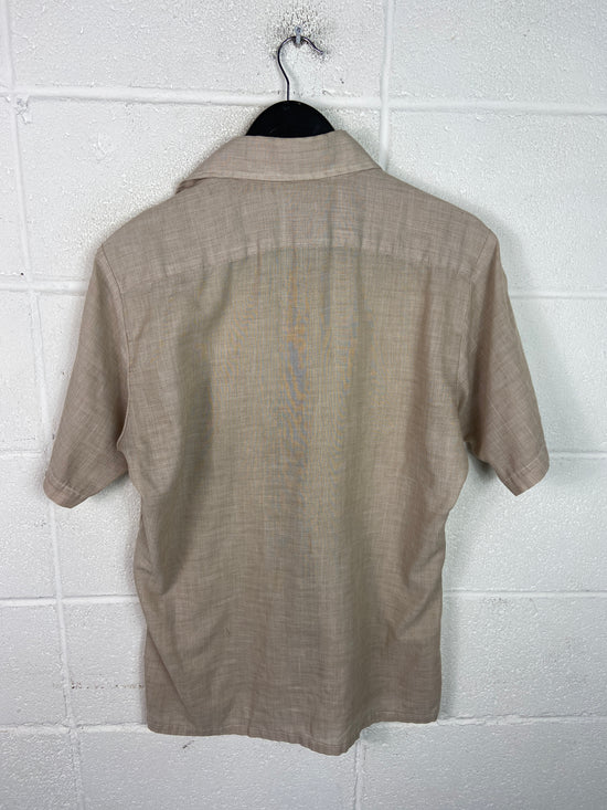 VTG McGregor 80's Light Brown Button Up Shirt Sz M