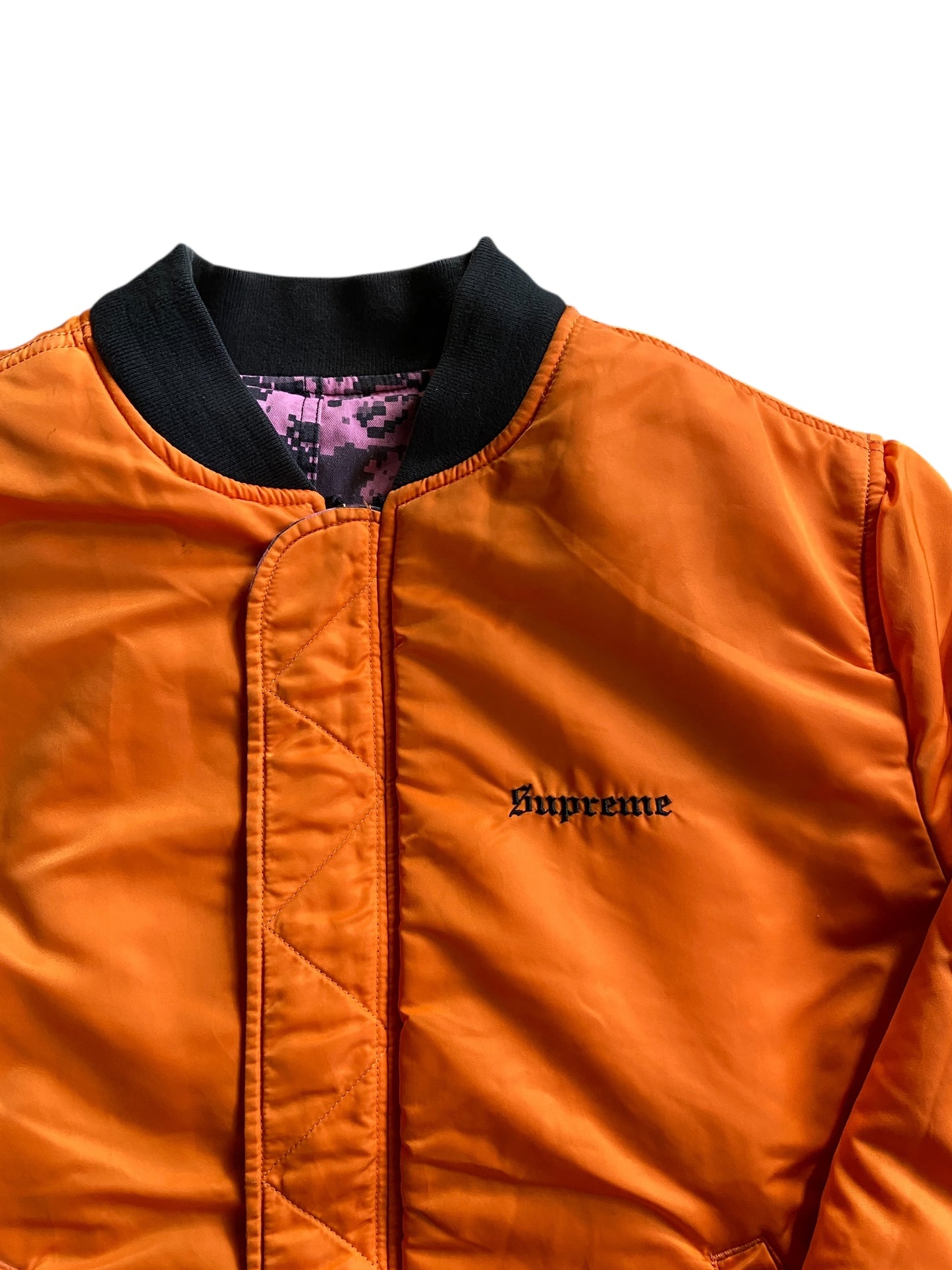 Supreme Pink Digital Camo Reversible Bomber Jacket Sz L