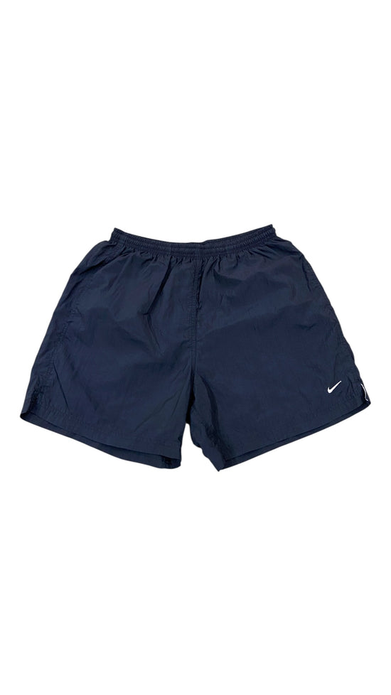 VTG Nike Silver Tag Black Mini Swoosh Shorts Sz Yth Med