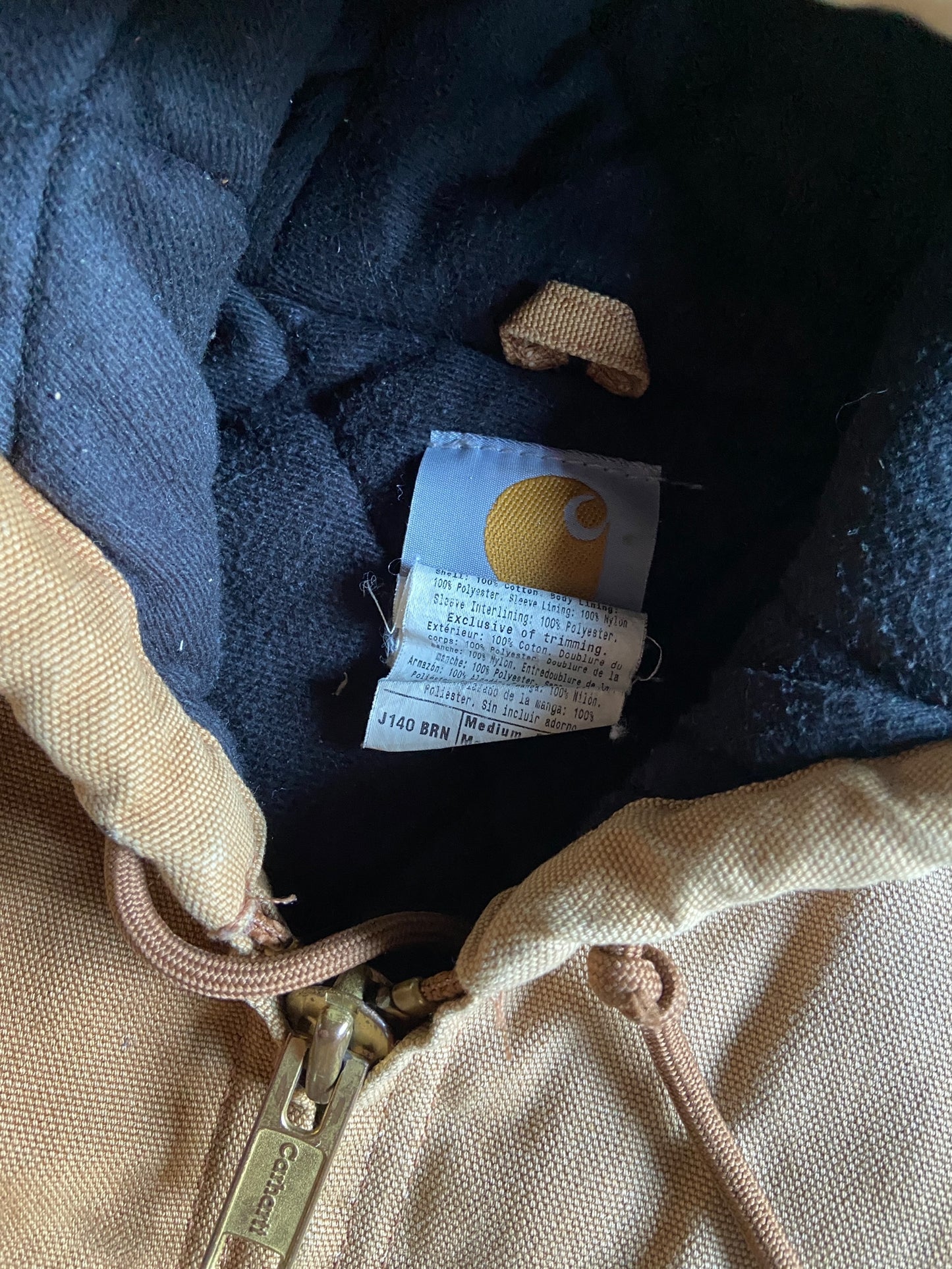 VTG Carhartt Canvas Hooded Jacket Sz XL