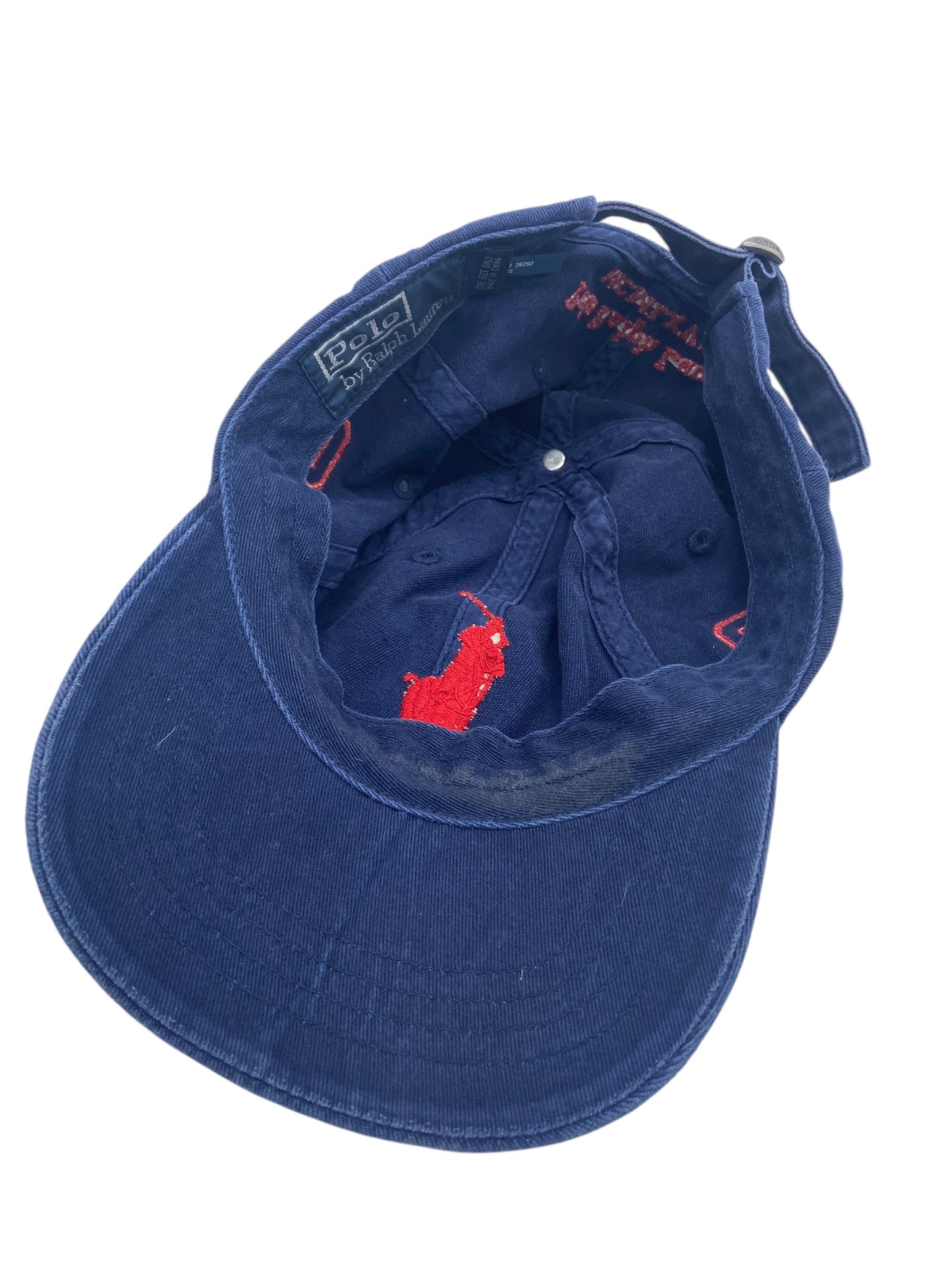 Y2K Ralph Lauren Navy Red Polo Strapback Cap