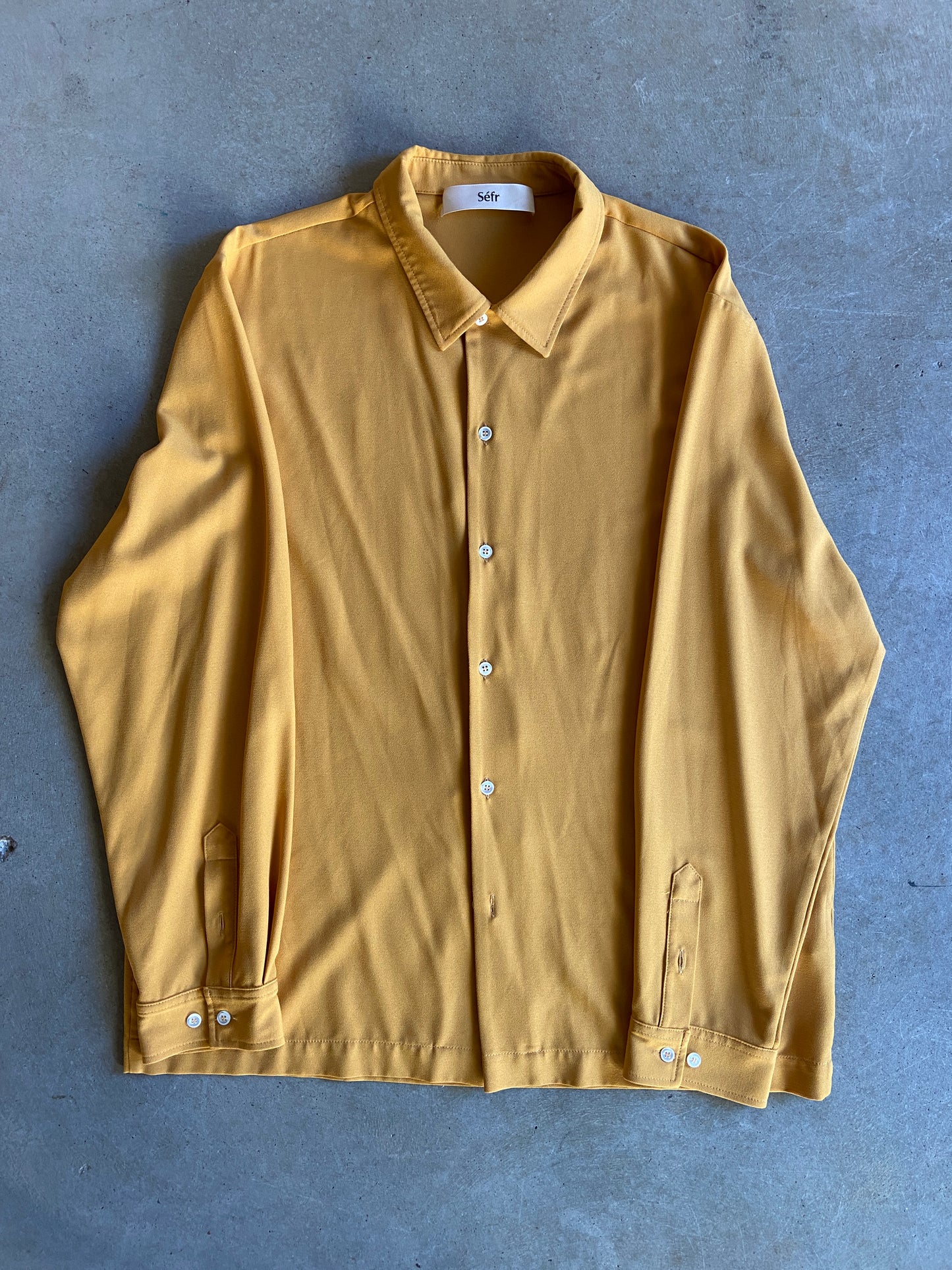 Sefr Mustard Button Up Shirt Sz L/XL