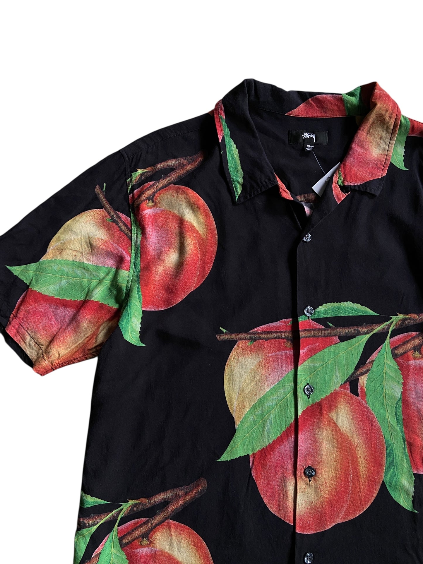 Stussy Peach Button Up Shirt Sz XL