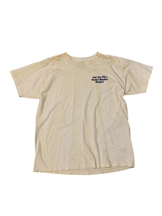 VTG Can You Find Postal Worker Wadlo? Tee Sz XL