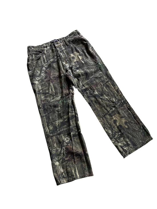 Y2K Break Up Camo Double Knee Jeans Sz 34x30